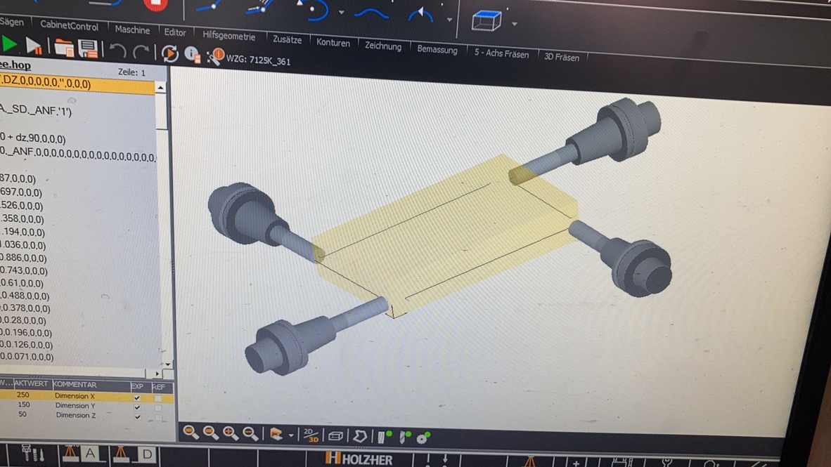 Autodesk Fusion CAM simulation of a 5-axis toolpath with drilling head engagement